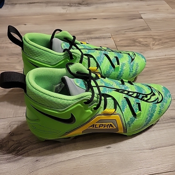 NWOT Nike Alpha Menace Pro 3 Cleats Mens 12 Green‎ Black FB8442-303 main image 7
